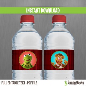 Muppets Birthday Bottle Labels or Napkin Rings